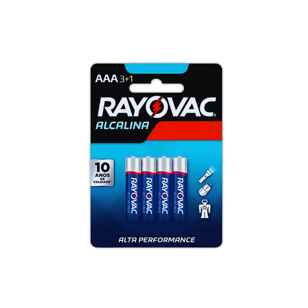 PILHA RAYOVAC ALCALINA PALITO AAA3